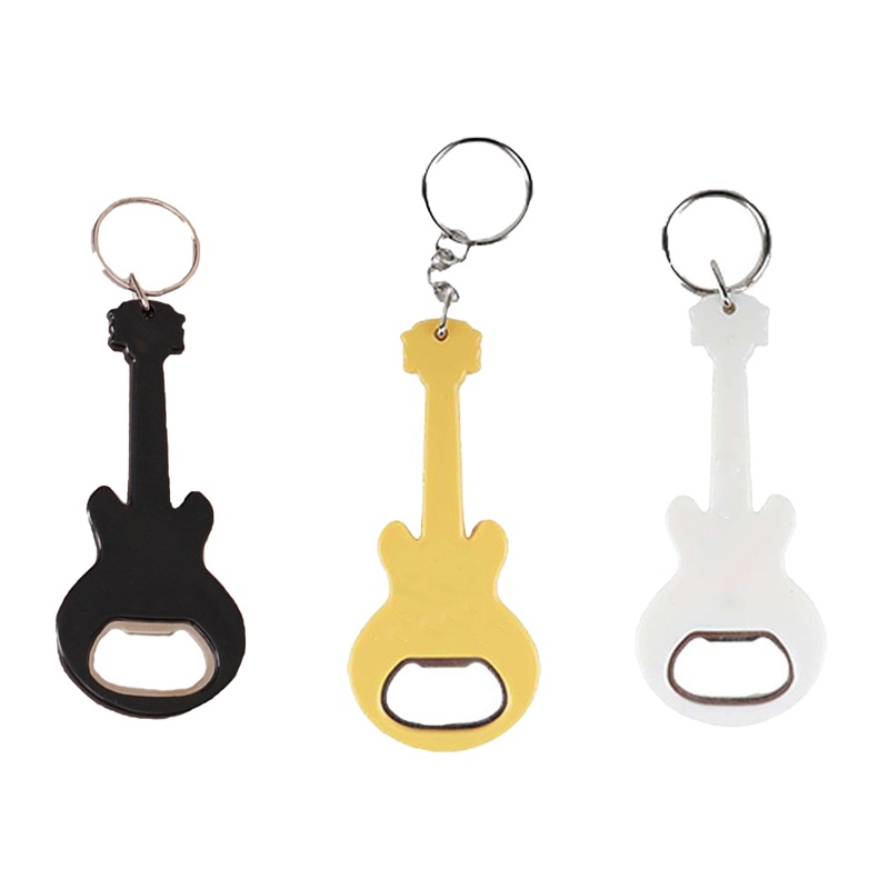 Guitar Shaped Metal Beer Bottle Opener Key Chain