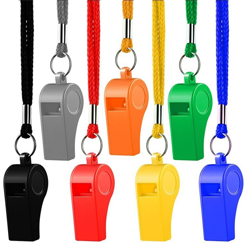 Sports Plastic Whistle w/Lanyard