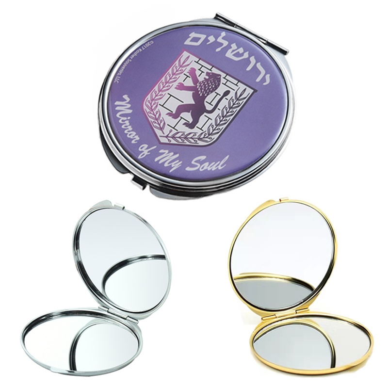 Round Metal Compact Folding Mirror