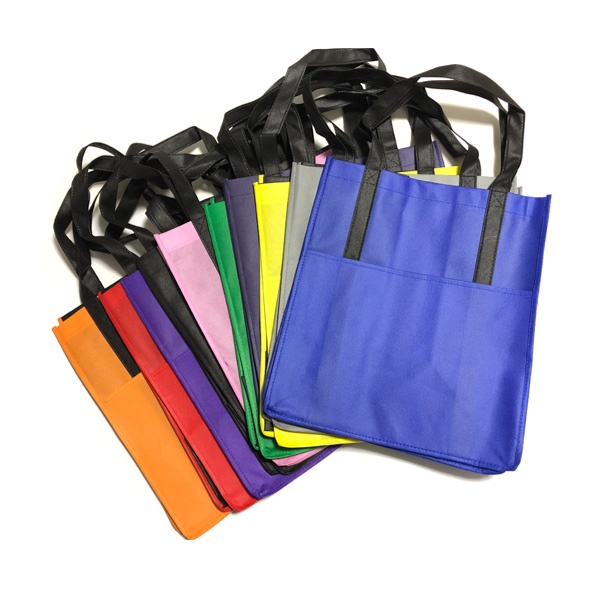 Non woven grocery tote with front pocket