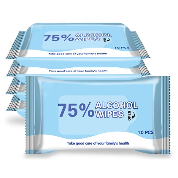 Antibacterial wipes in 10 pack