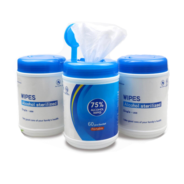 60 pack Antibacterial wipes in a container