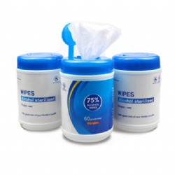 60 pack Antibacterial wipes in a container