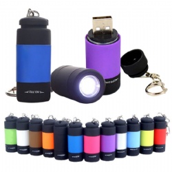 Rechargeable Mini Colorful Keychain Flashlight