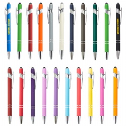 Ellipse Soft Touch Metal Ballpoint Pen with Stylus