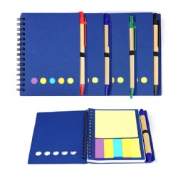 Eco Spiral Notebook w/Sticky Notes and Flags & Pen