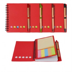 Eco Spiral Notebook w/Sticky Notes and Flags & Pen