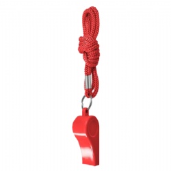 Sports Plastic Whistle w/Lanyard