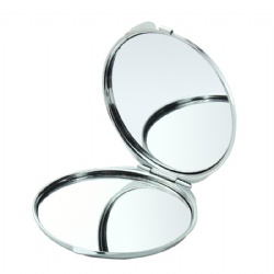 Round Metal Compact Folding Mirror