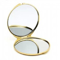 Round Metal Compact Folding Mirror