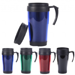 16oz Double Wall Plastic Travel Cup W/ Handle