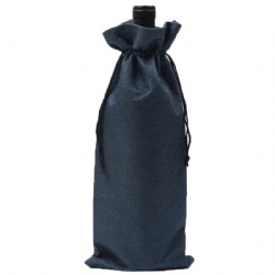 Drawstring Burlap Wine Bottle Bag