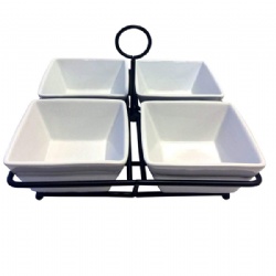 4 Bowls Dish Rack Set