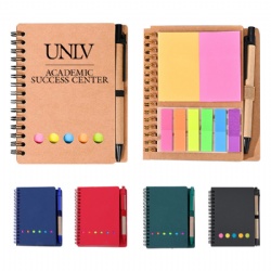 Spiral Notebook With Sticky Notes And Flags