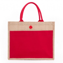Natural Jute Tote with Cotton Handle