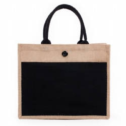 Natural Jute Tote with Cotton Handle