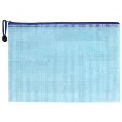 A4 Plastic Mesh Zipper Pouch File Bag