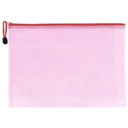 A4 Plastic Mesh Zipper Pouch File Bag