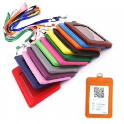 PU Leather ID Badge with lanyard