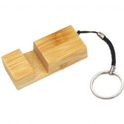 Bamboo Phone Stand Block Keychain